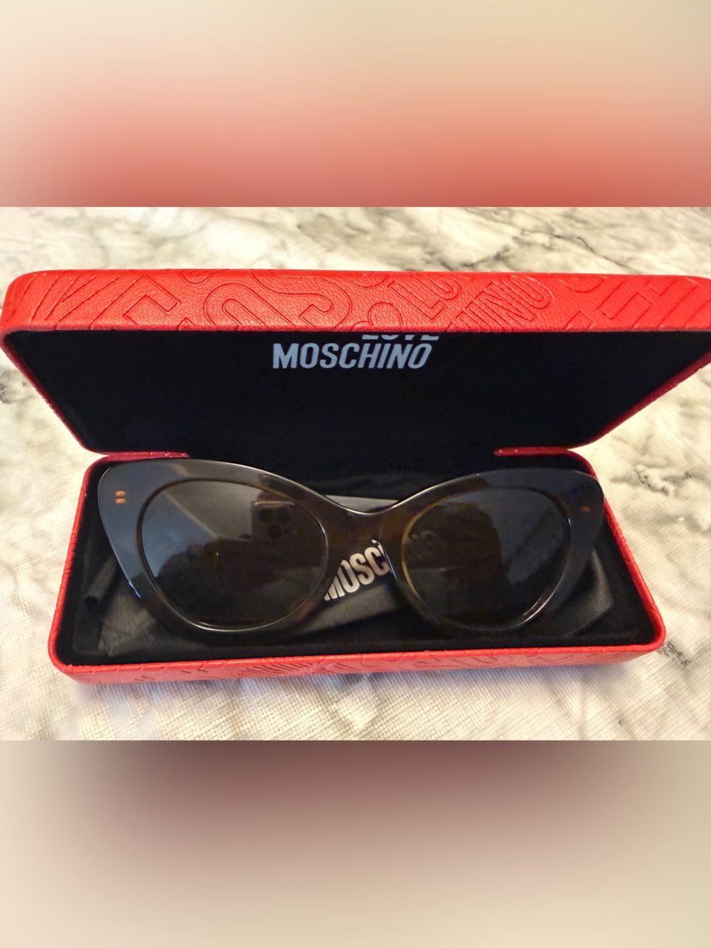 Moschino Tortoiseshell Sunglasses with Gold Logo - Picture 10 of 12